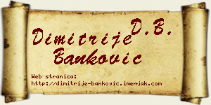 Dimitrije Banković vizit kartica
